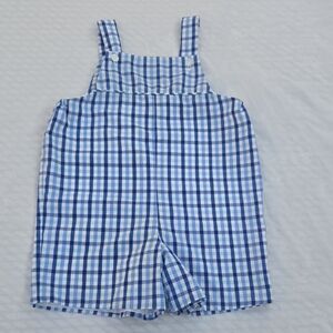 Little English Blue Checkered Kids Overalls